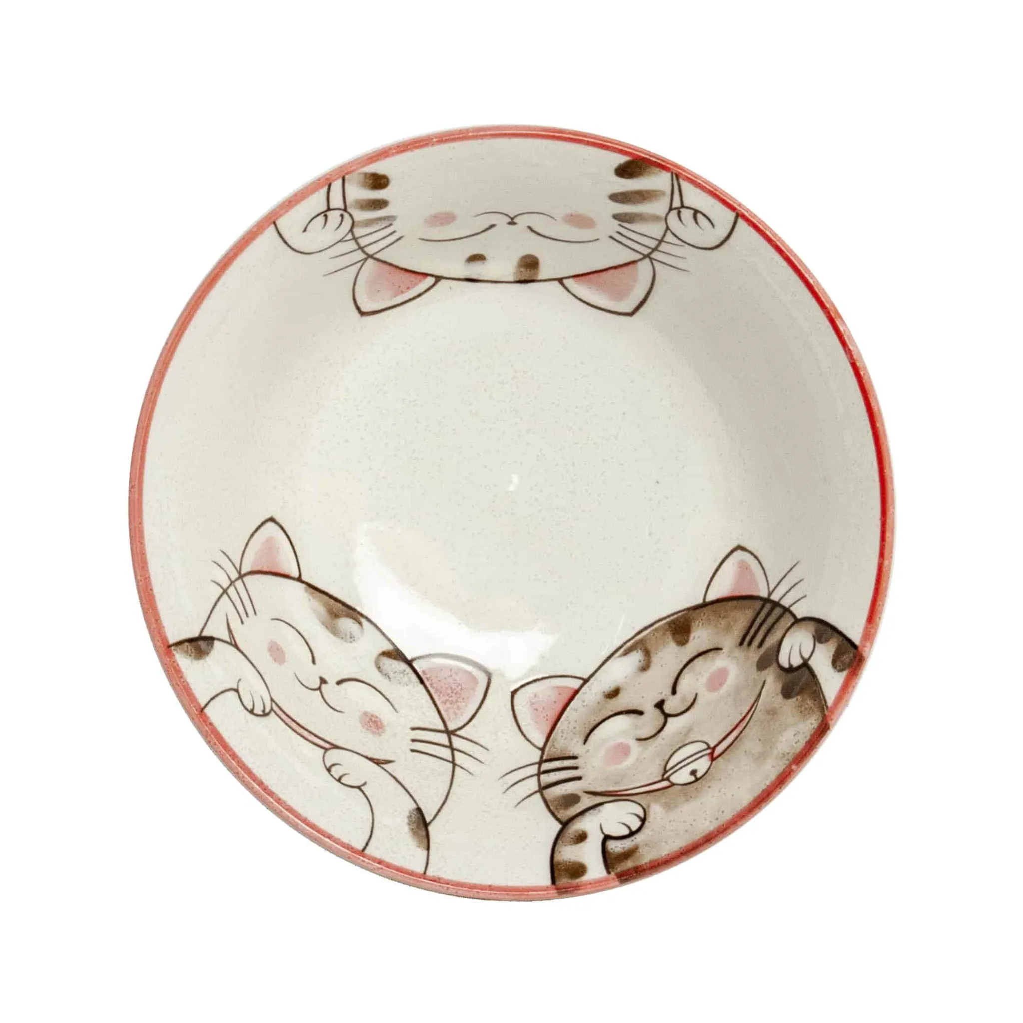Kiji Stoneware & Ceramics Pink Lucky Cat Japanese Noodle Bowl, 15cm Hot