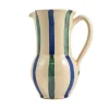 Puglia Handmade Puglia Aquamarine and Blue Stripe Pitcher