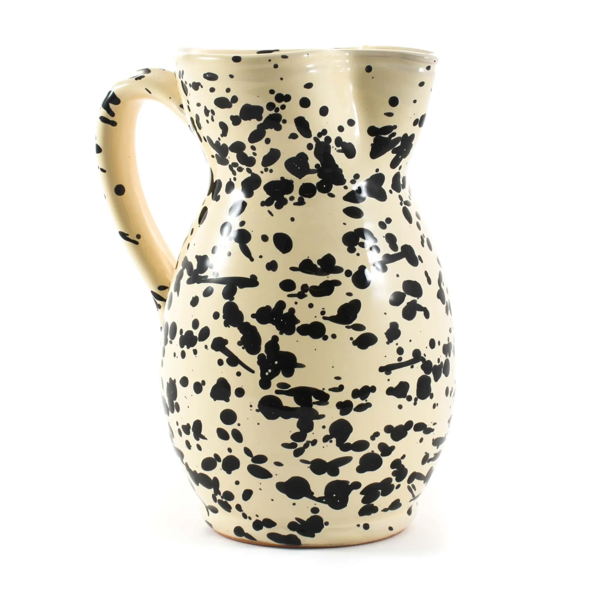 Puglia Handmade Puglia Black Splatter Ceramic Pitcher Outlet