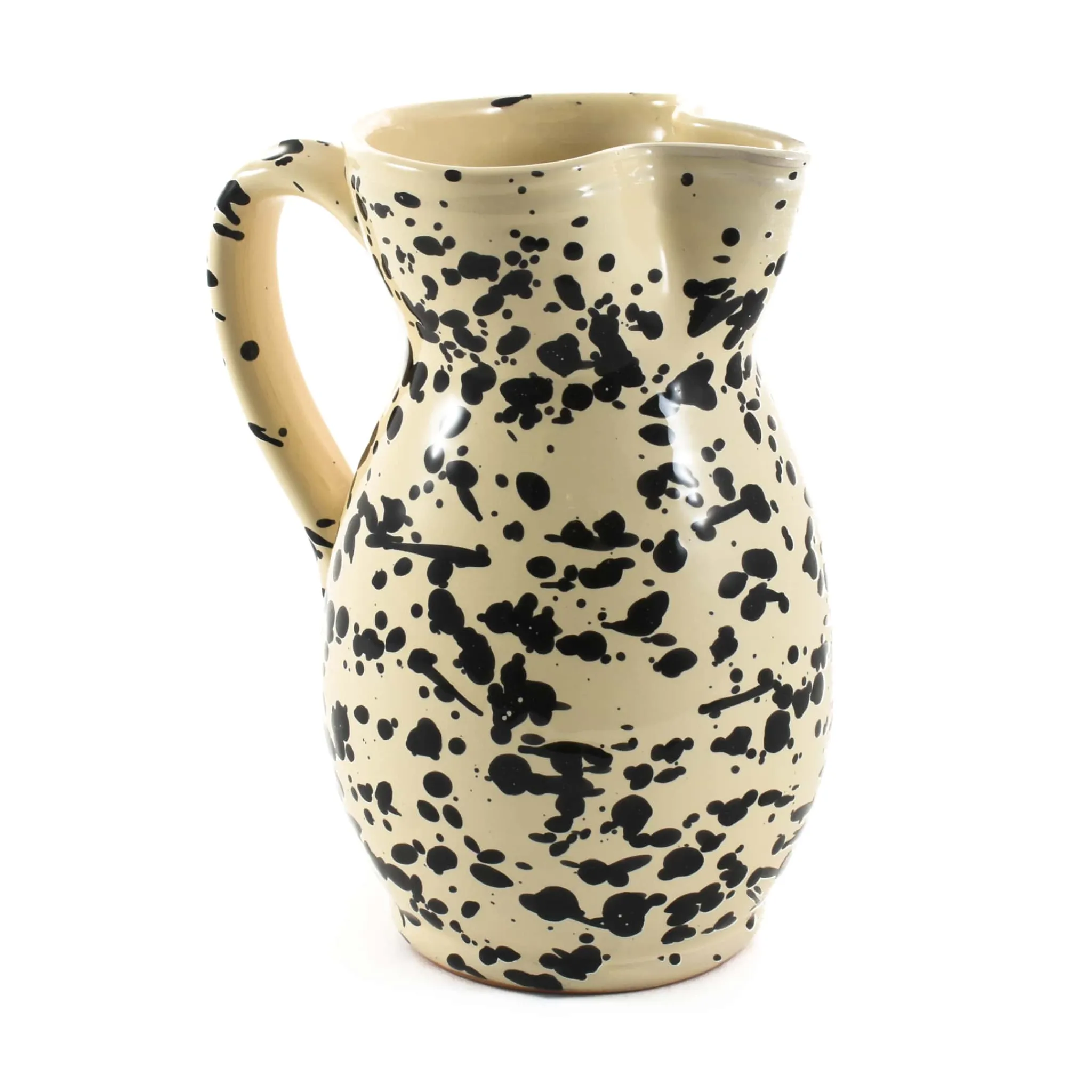 Puglia Handmade Puglia Black Splatter Ceramic Pitcher Outlet
