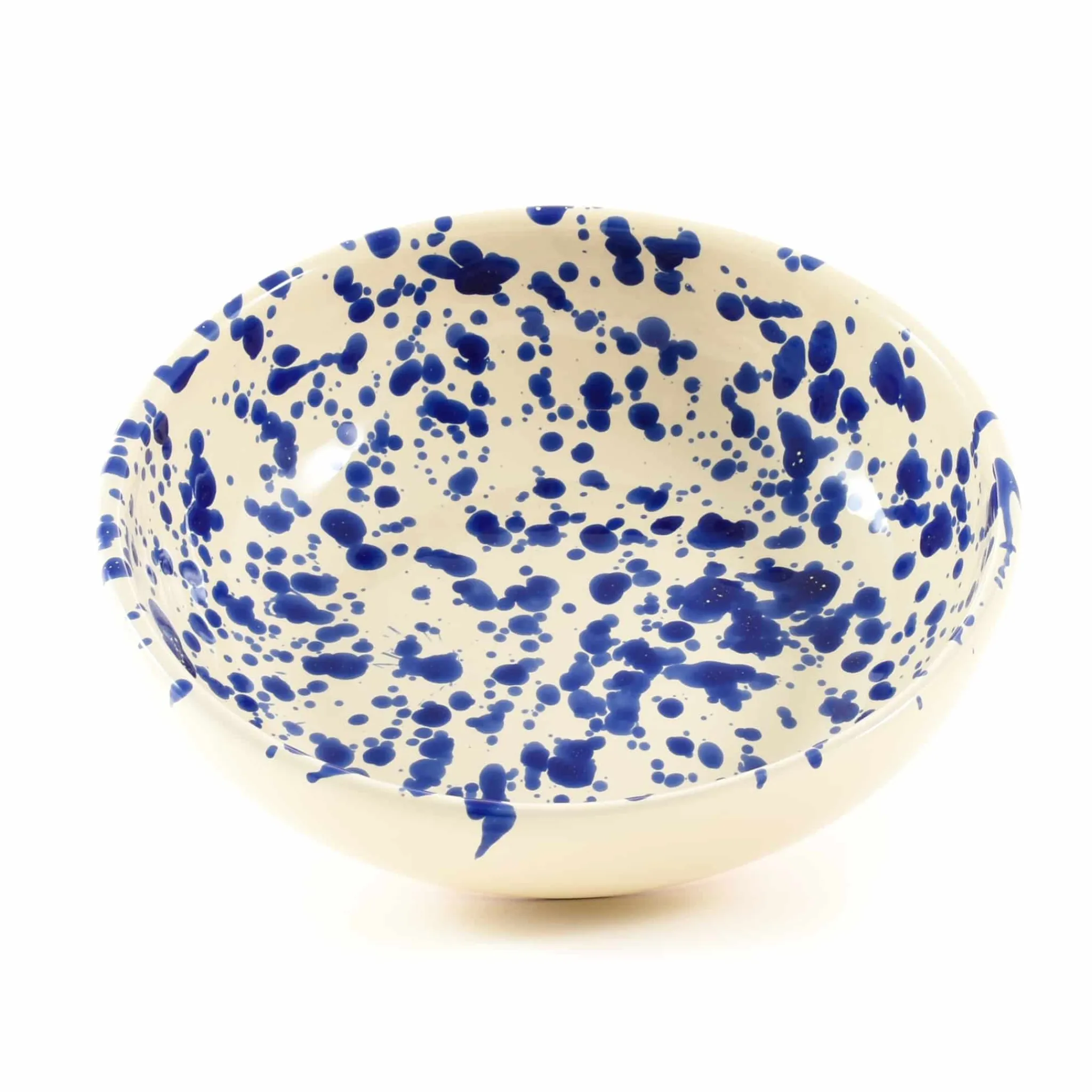 Puglia Handmade Puglia Blue Splatter Bowl, 19cm