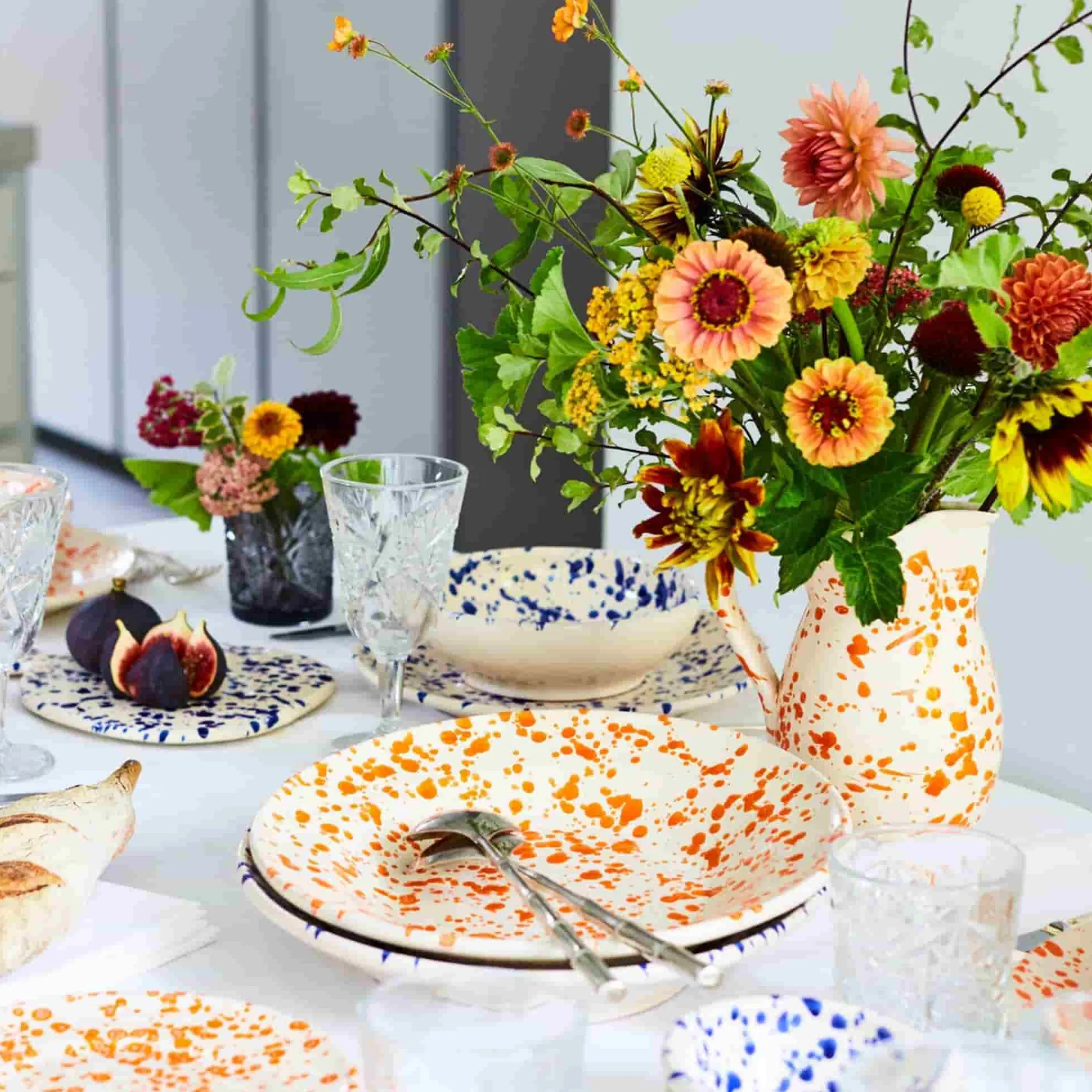 Puglia Handmade Puglia Blue Splatter Dinner Plate, 27cm Discount