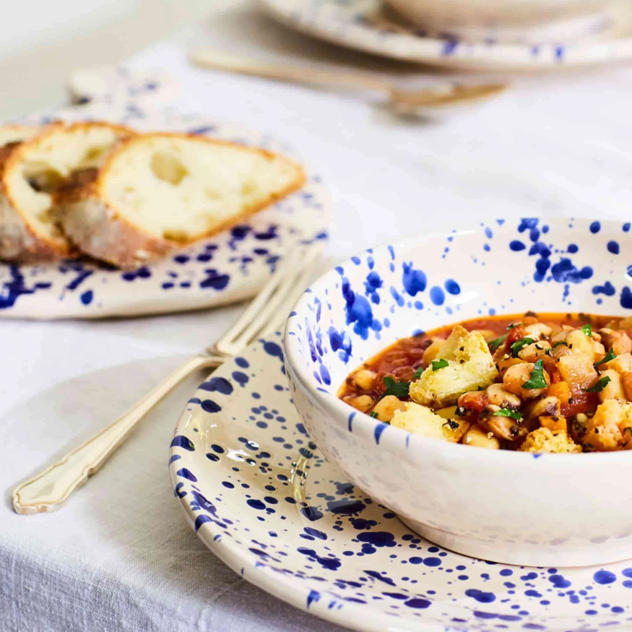 Puglia Handmade Puglia Blue Splatter Dinner Plate, 27cm Discount