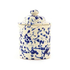 Puglia Handmade Puglia Blue Splatter Storage Jar, 15cm Clearance