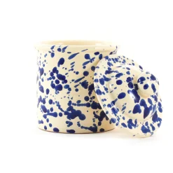Puglia Handmade Puglia Blue Splatter Storage Jar, 15cm Clearance