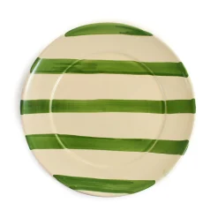 Puglia Handmade Puglia Green Stripe Dinner Plate, 27cm Discount