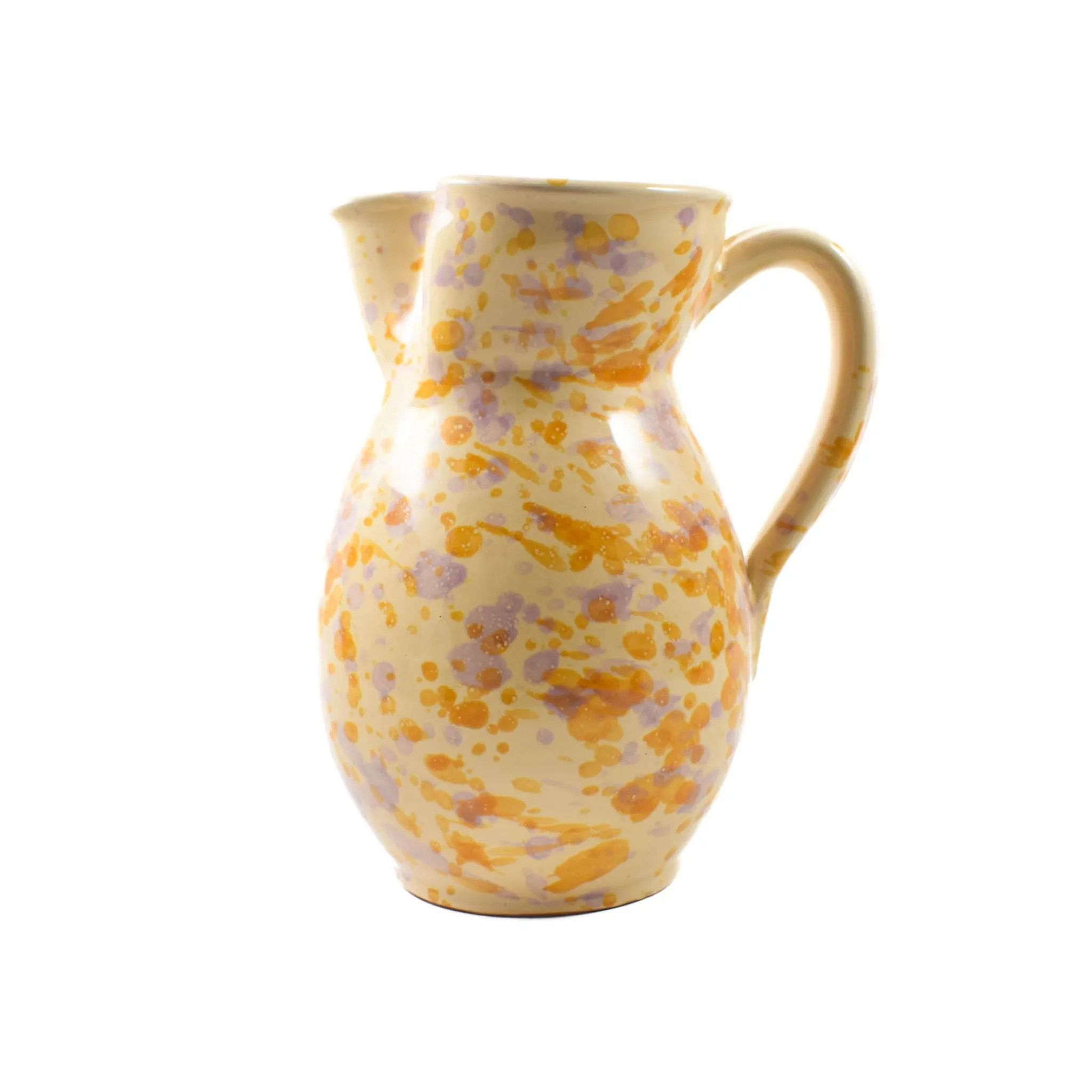 Puglia Handmade Puglia Lilac and Yellow Splatter Pitcher Online