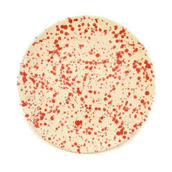 Puglia Handmade Puglia Red Splatter Dinner Plate, 27cm New