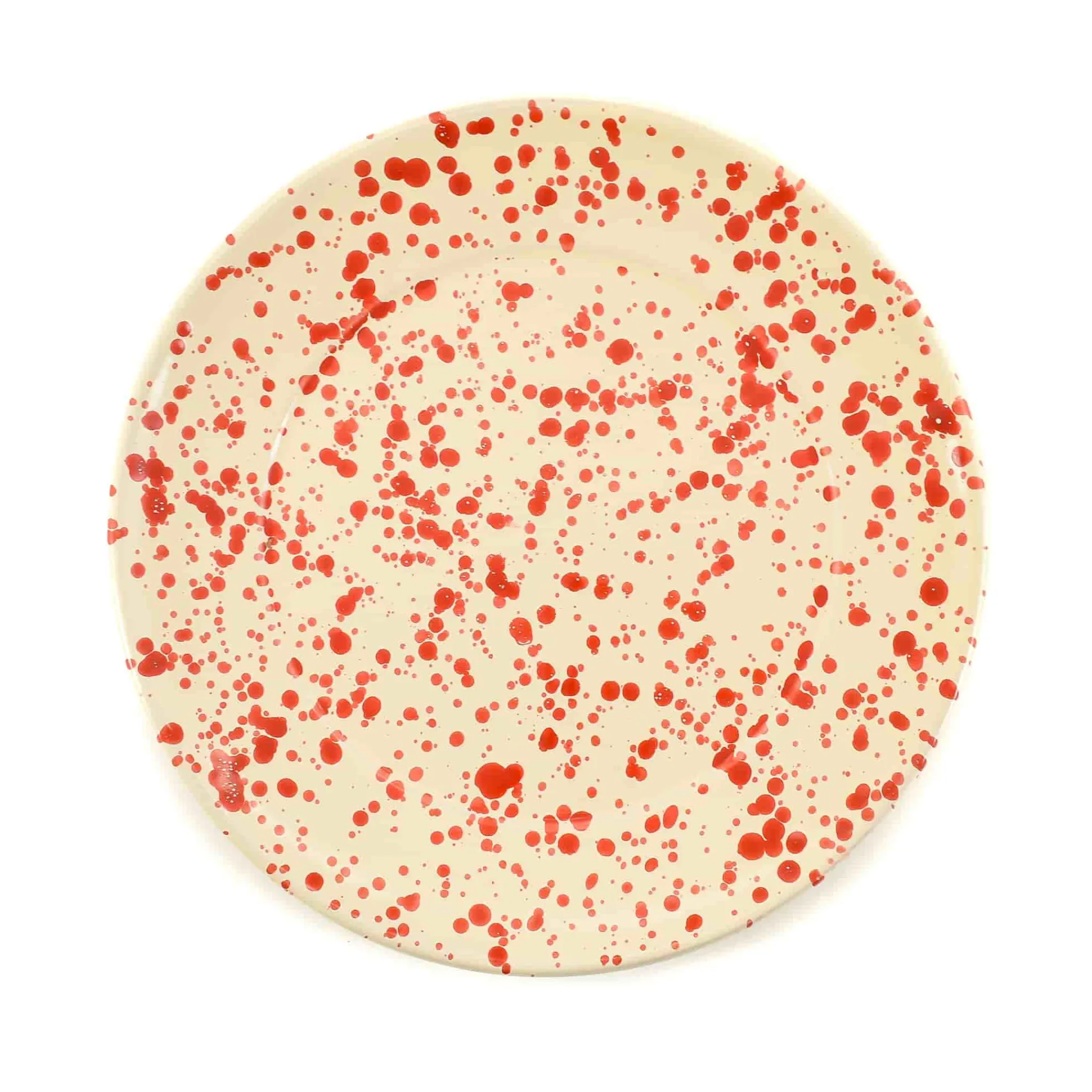 Puglia Handmade Puglia Red Splatter Dinner Plate, 27cm New