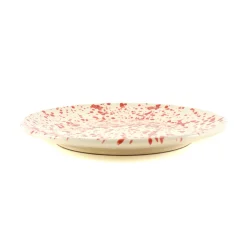Puglia Handmade Puglia Red Splatter Dinner Plate, 27cm New