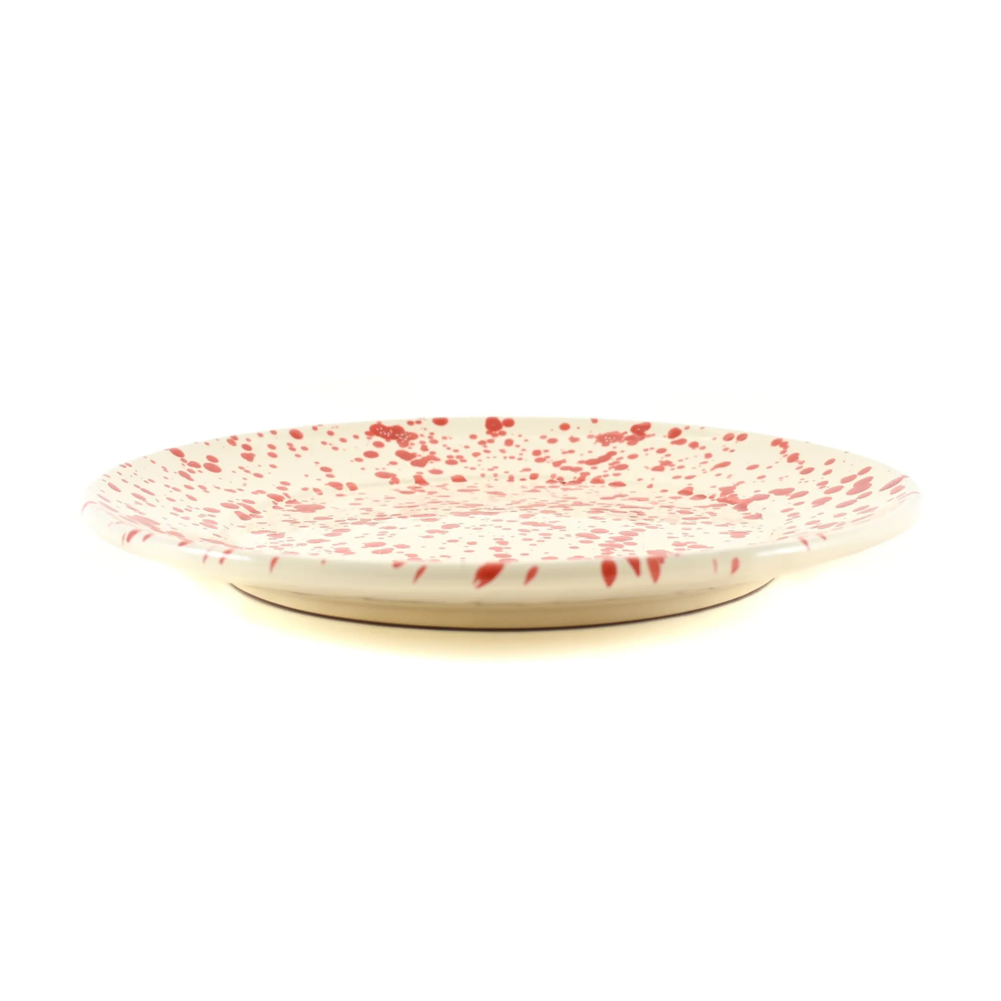 Puglia Handmade Puglia Red Splatter Dinner Plate, 27cm New