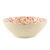Puglia Handmade Puglia Red Splatter Large Salad Bowl, 28cm Clearance