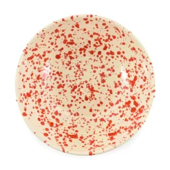 Puglia Handmade Puglia Red Splatter Large Salad Bowl, 28cm Clearance