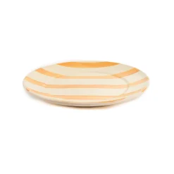 Puglia Handmade Puglia Yellow Stripe Dinner Plate, 27cm Clearance