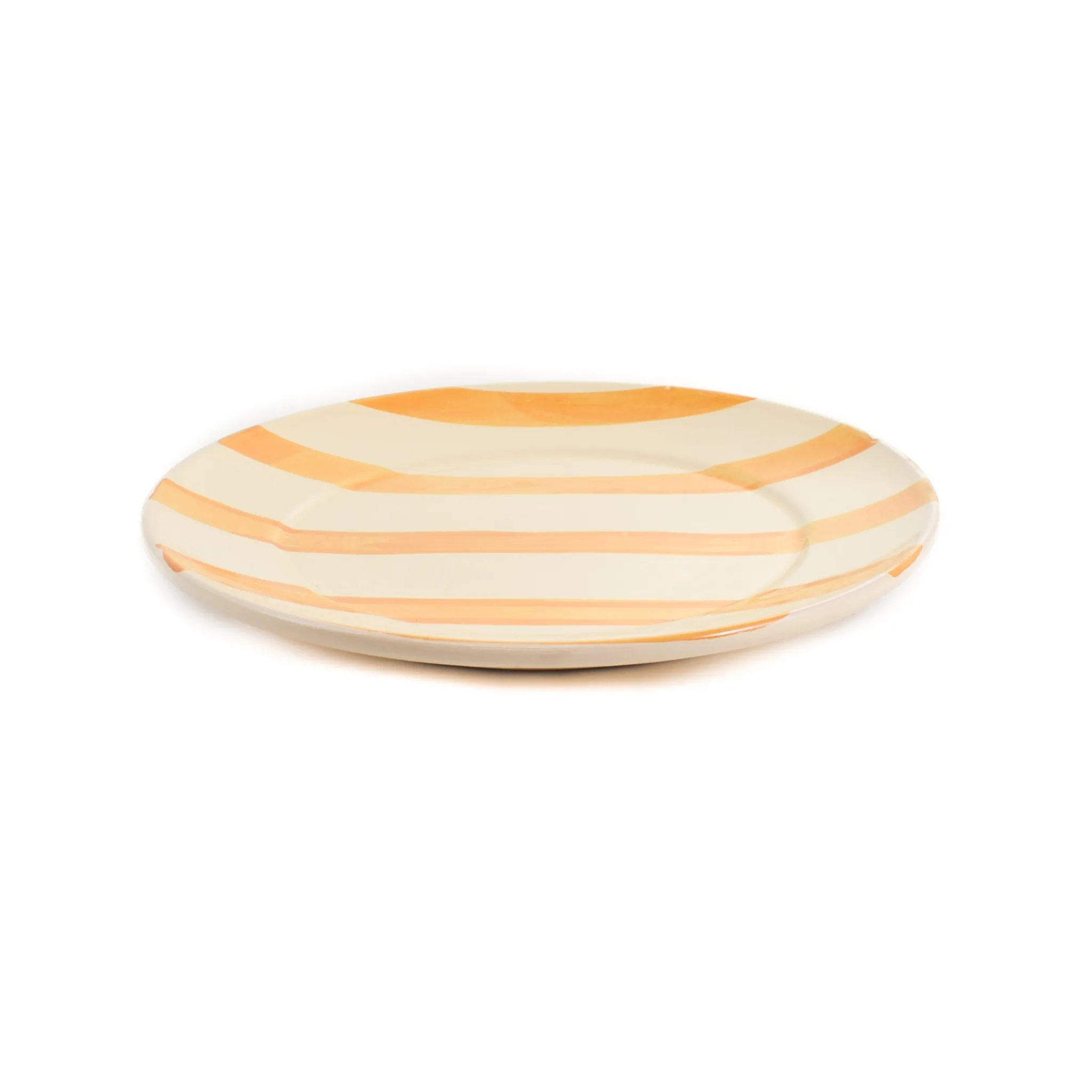 Puglia Handmade Puglia Yellow Stripe Dinner Plate, 27cm Clearance