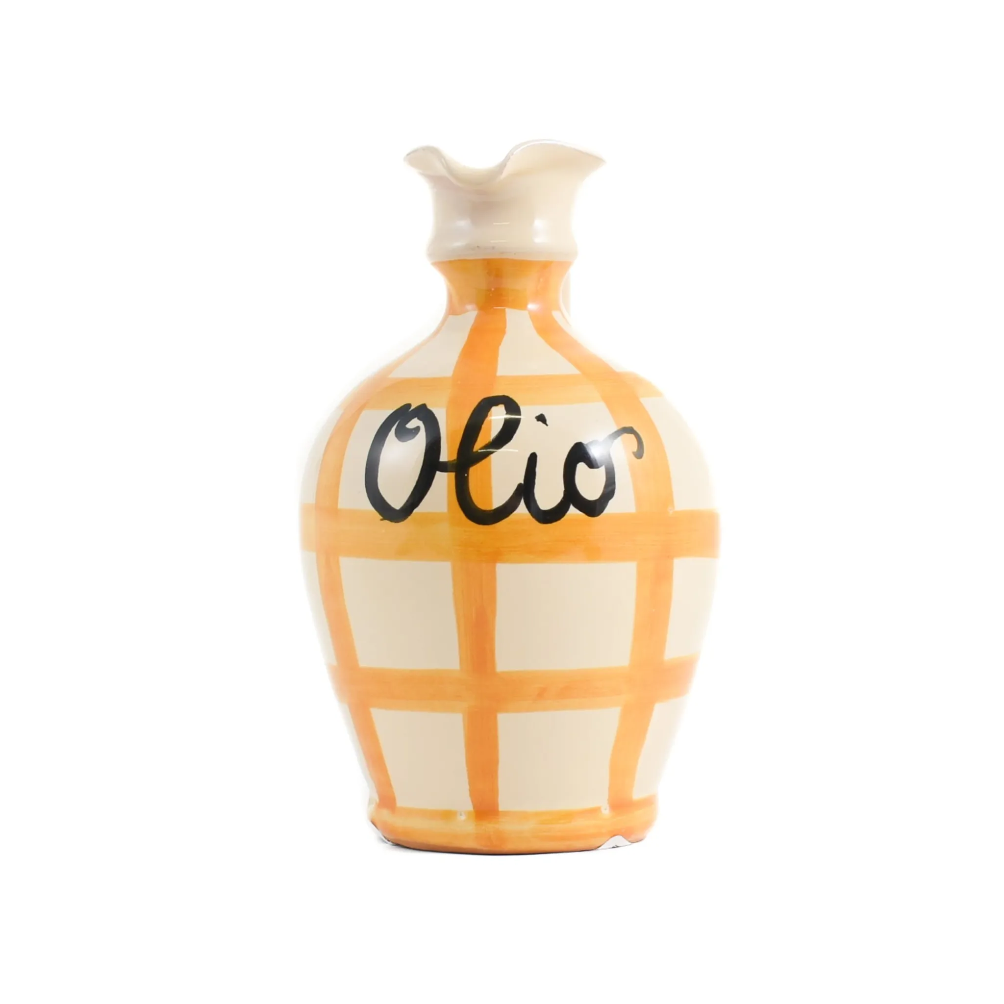 Puglia Handmade Puglia Yellow Stripe Oil Bottle, 250ml