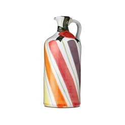 Galantino Puglian Extra Virgin Olive Oil in Rainbow Striped Ceramic Bottle, 500ml