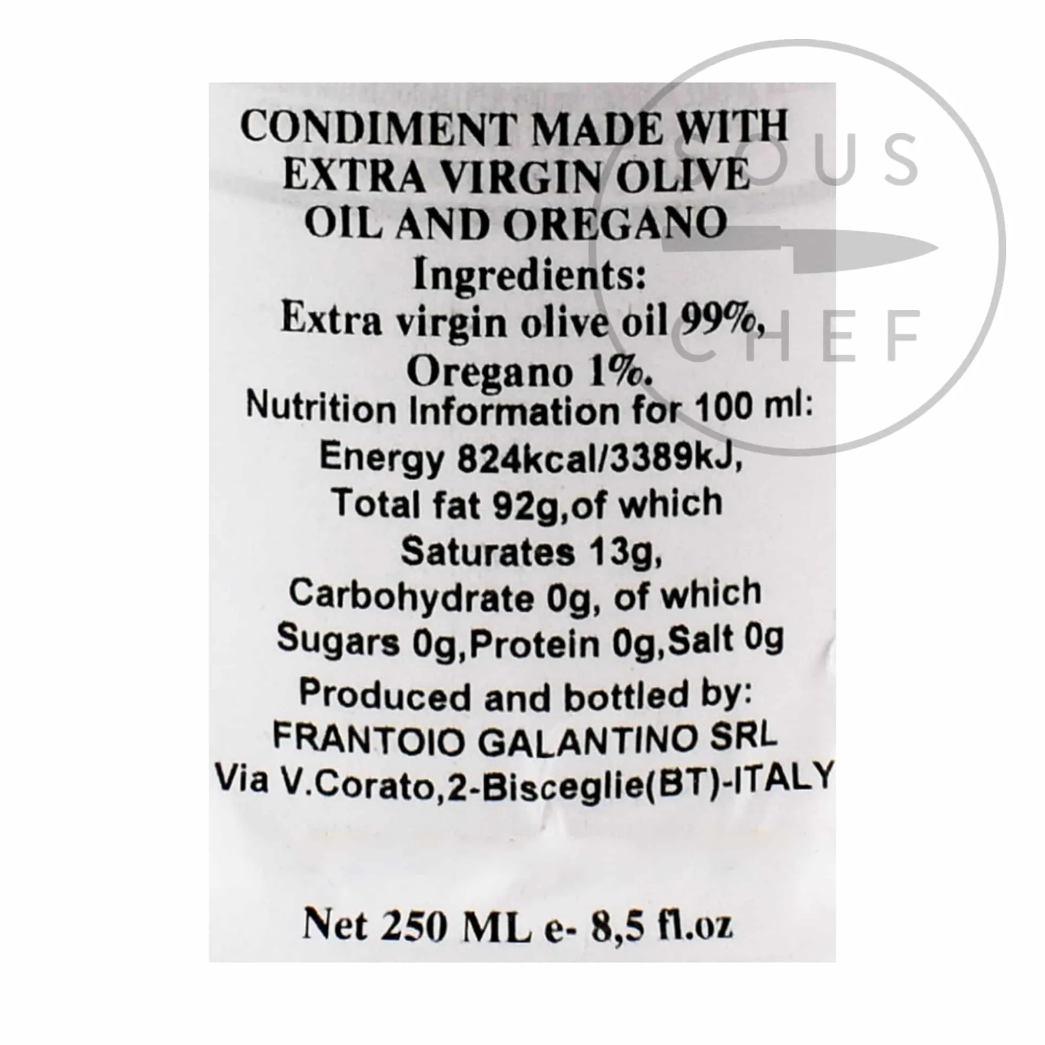 Galantino Puglian Olive Oil with Oregano in Terracotta Bottle, 250ml Hot