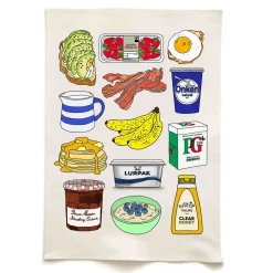 Quite Nice Clothing Breakfast Organic Cotton Tea Towel Hot