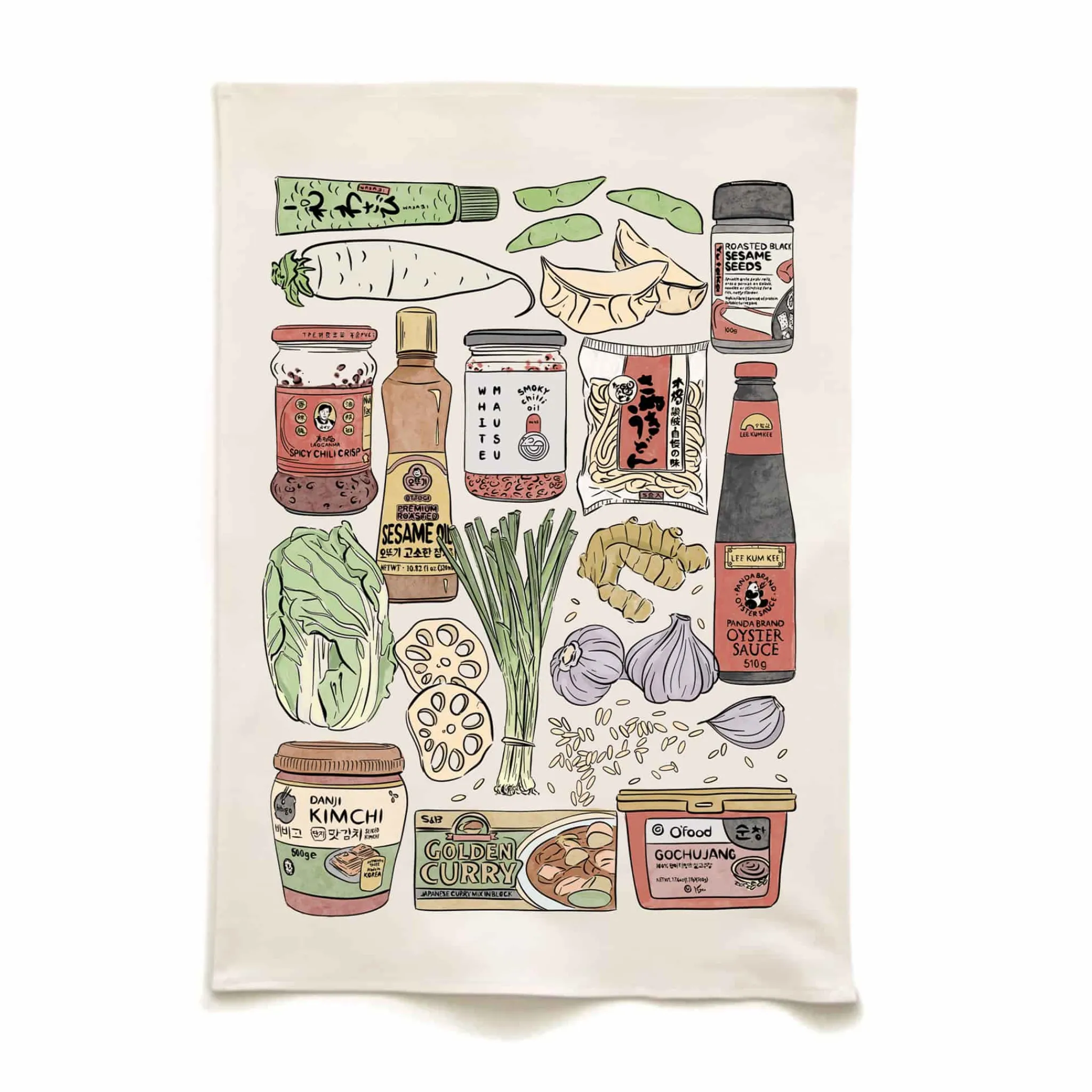 Quite Nice Clothing East Asian Ingredients Organic Cotton Tea Towel Sale