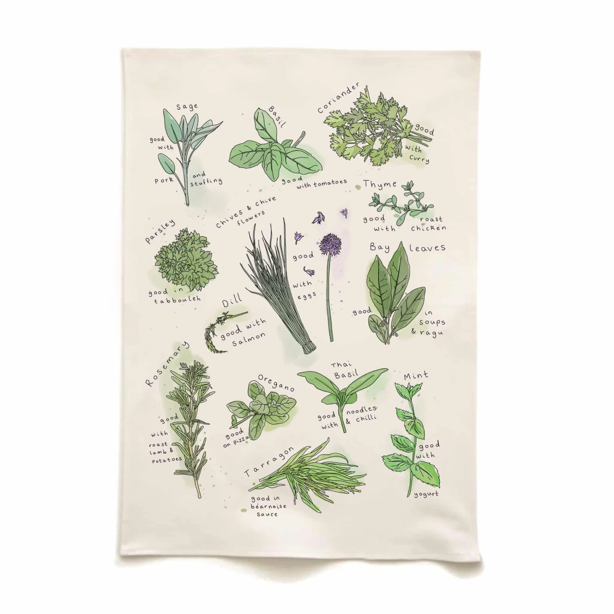 Quite Nice Clothing Herbs Organic Cotton Tea Towel Discount