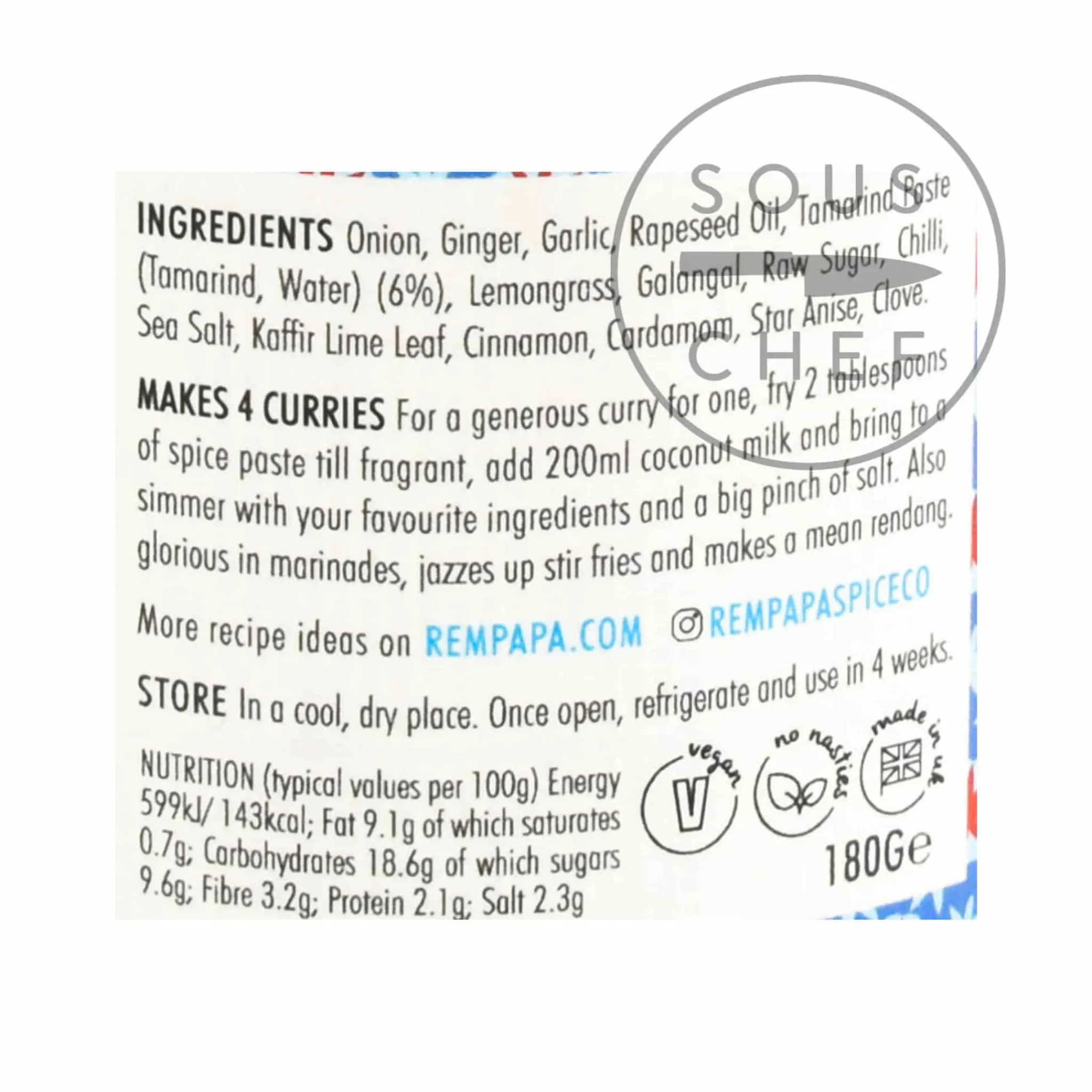 Rempapa Balinese Spiced Tamarind Curry Paste, 180g Hot