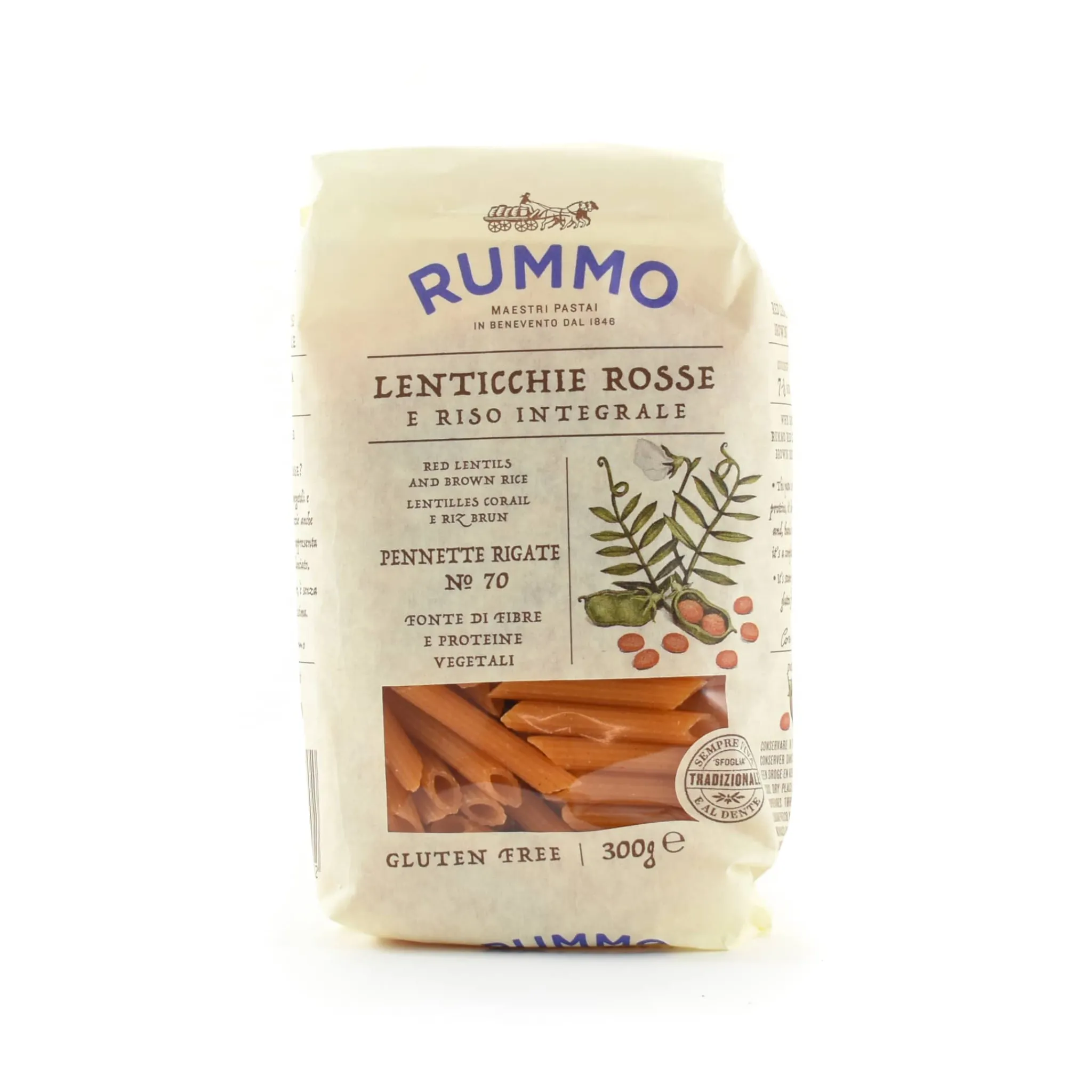 Rummo Gluten Free Lentil Pennette Rigate, 300g
