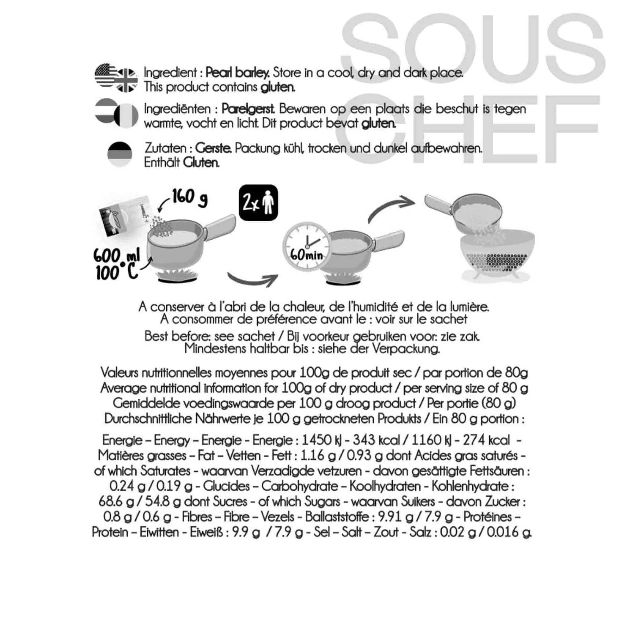 Sabarot Pearled Barley from Auvergne, 1kg New