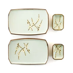 Kiji Stoneware & Ceramics Sakura Blossom Sushi Serving Set