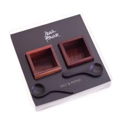 Sarah Petherick Rosewood Salt & Pepper Pots with Black Horn Spoons Discount