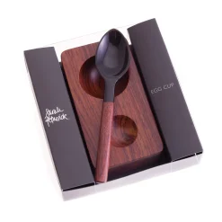 Sarah Petherick Rosewood Egg Cup with Black Horn Egg Spoon Best