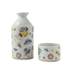 Seikou Porcelain Patterned Sake Jug and Cup Online