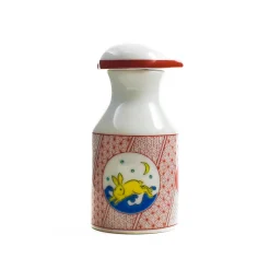 Seikou Porcelain Red Rabbit Motif Soy Sauce Pourer New