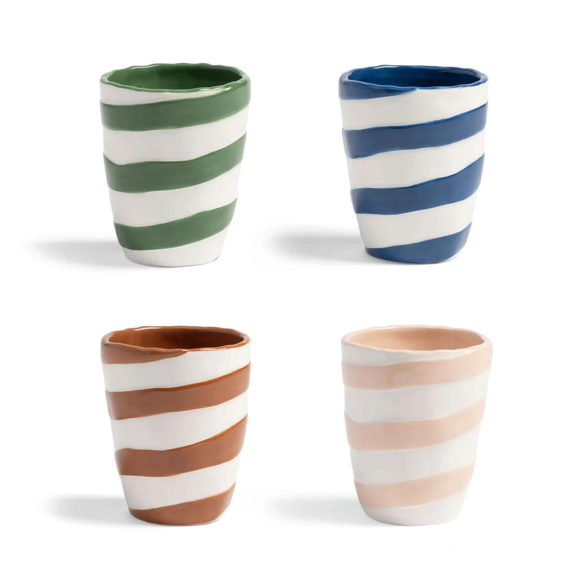 &Klevering Set of 4 Abstract Stripe Tumblers, 10cm Outlet