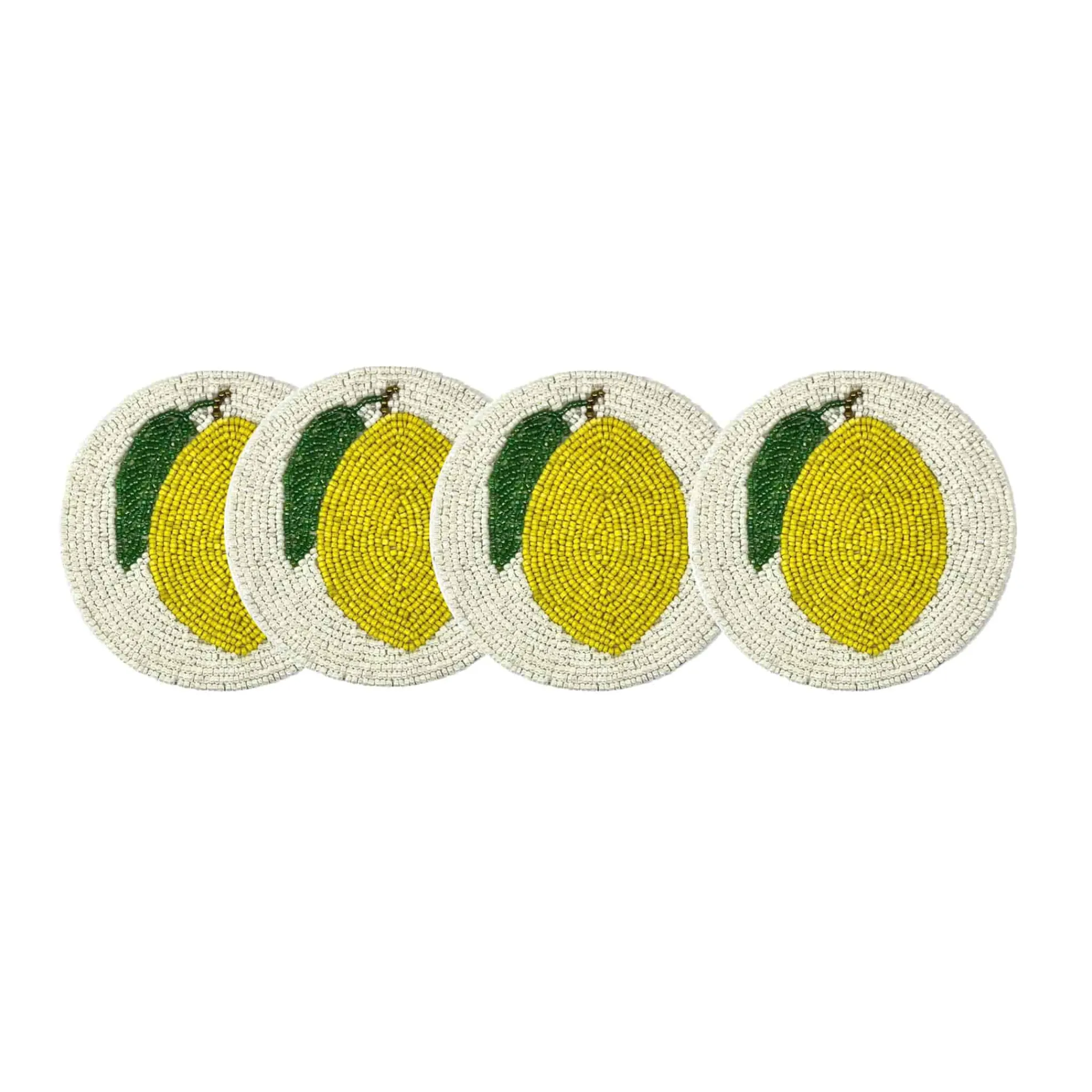 My Gifts Trade Set of 4 Beaded Lemon Coasters Best