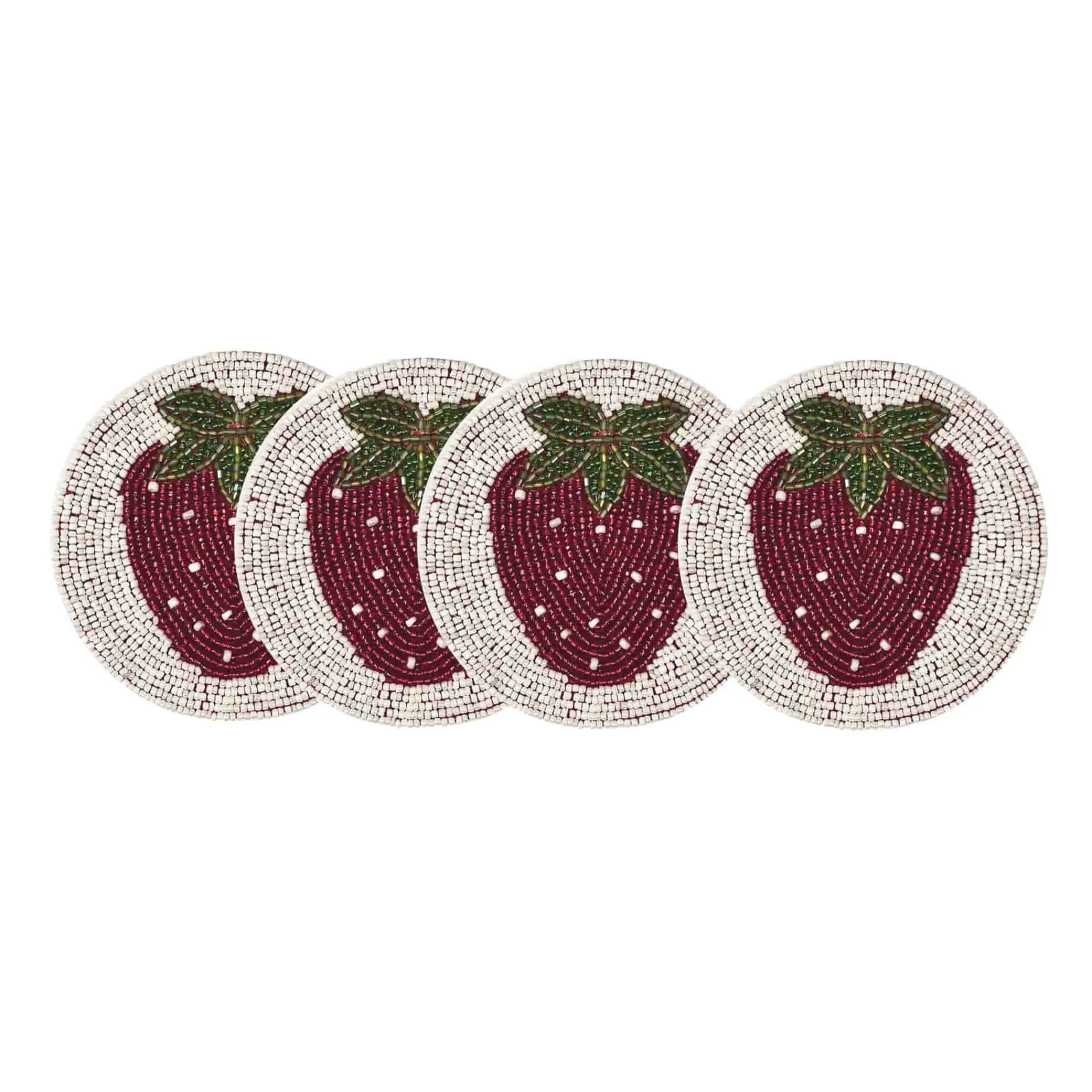 My Gifts Trade Set of 4 Beaded Strawberry Coasters Sale