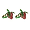 My Gifts Trade Set of 2 Beaded Strawberry Napkin Rings New