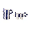 Bloomingville Set of 2 Blue Striped Cat Candle Holders Sale