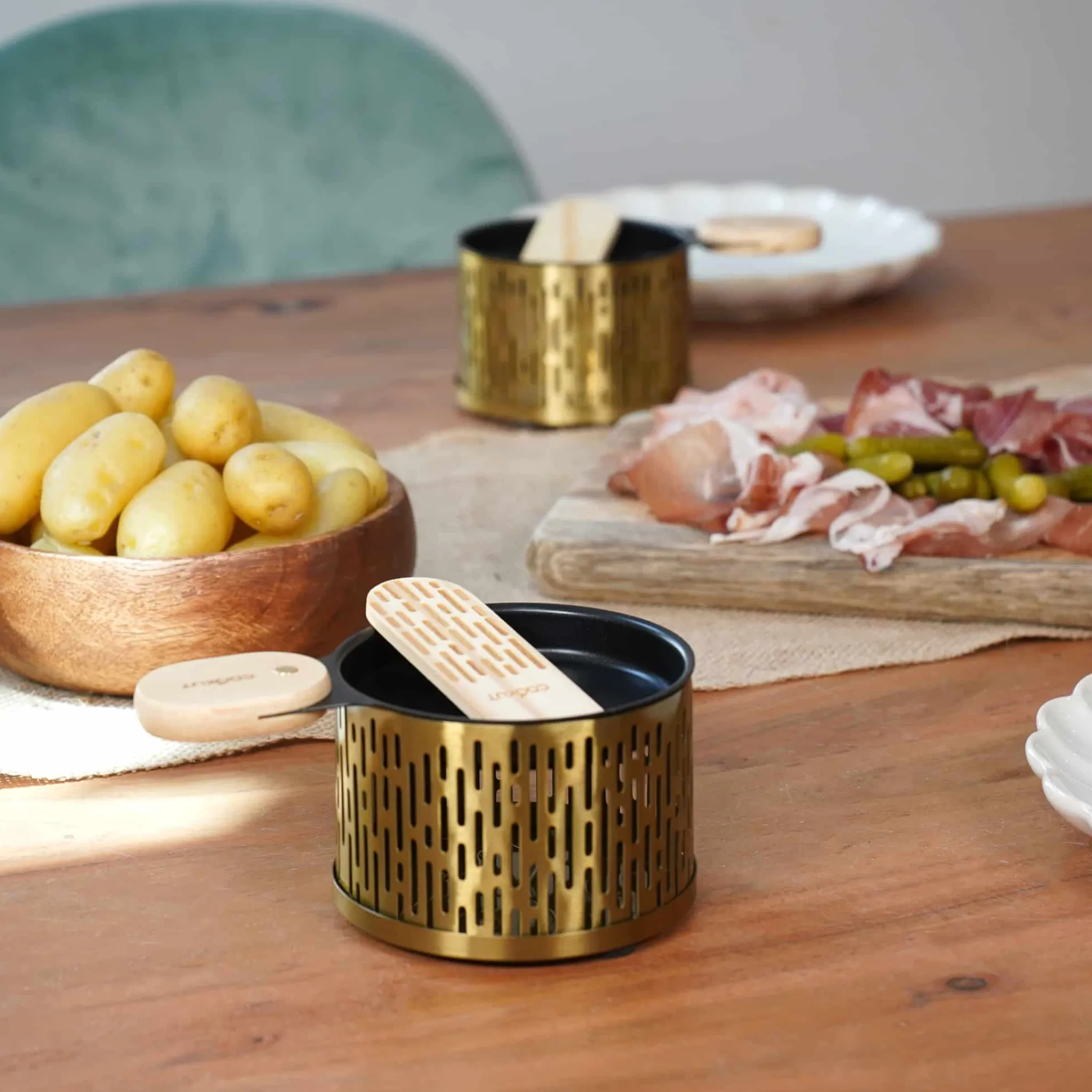 Cookut Set of 2 Raclettes, Gold Outlet