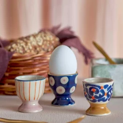 Bloomingville Set of 3 Eviaya Patterned Egg Cups