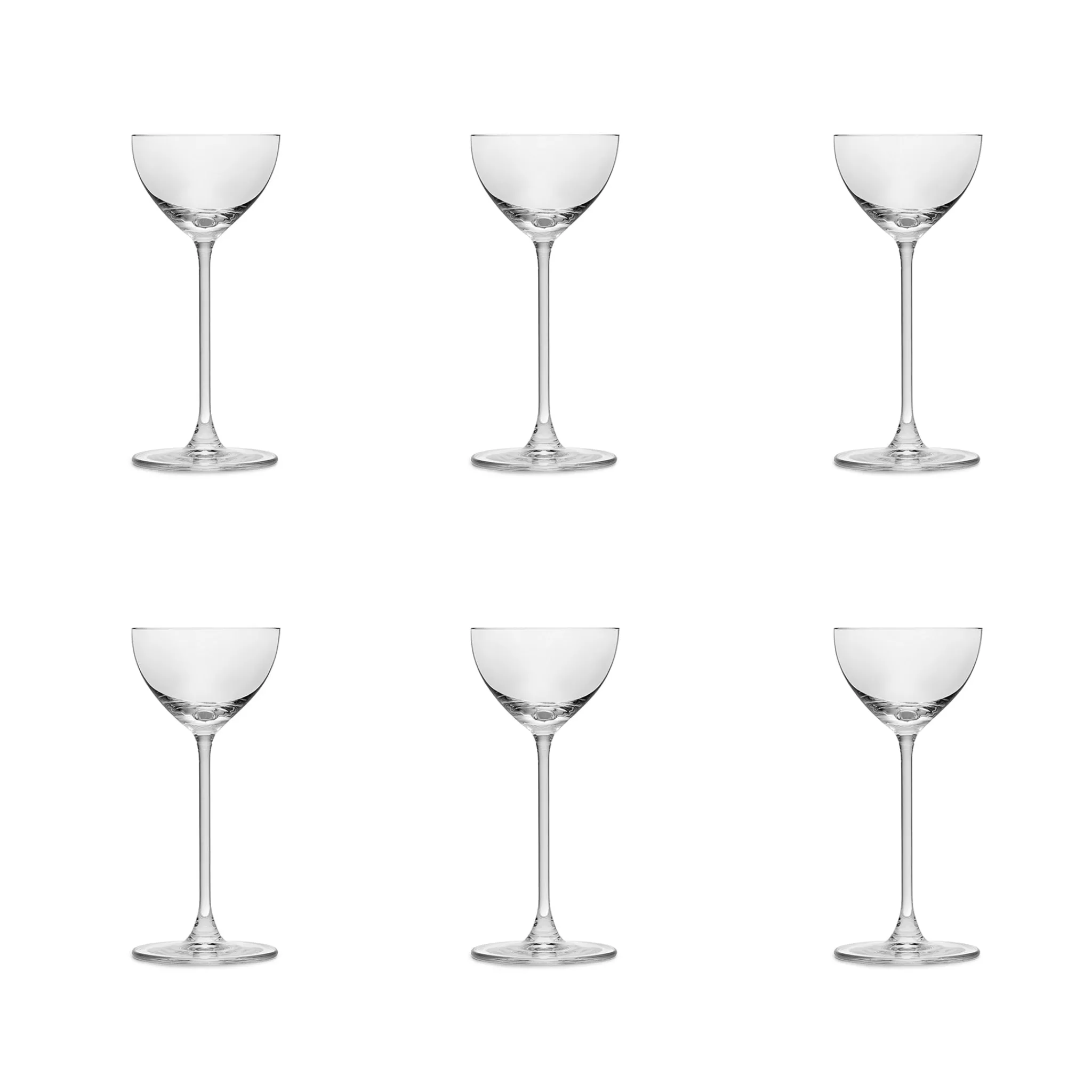 Cocktail Glasses Set of 6 Fine Stemmed Nick & Nora , 155ml New