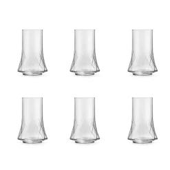 Portugese Tableware Set of 6 Geometric Glasses, 410ml