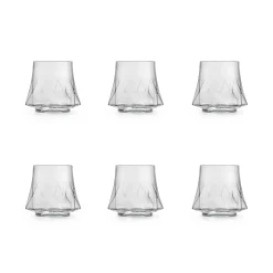 Portugese Tableware Set of 6 Geometric Tumblers, 290ml