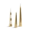 &Klevering Set of 3 Gold Conical Candles Outlet