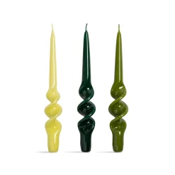 &Klevering Set of 3 Green Spiral Candles Online