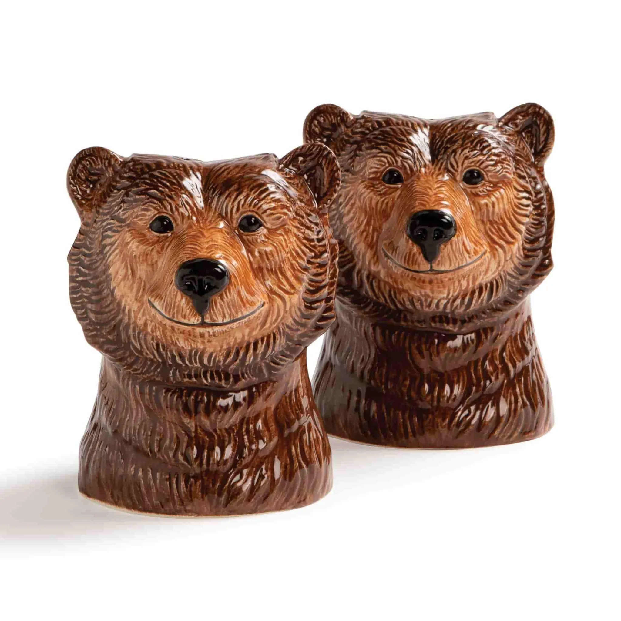 &Klevering Set of 2 Grizzly Bear Salt and Pepper Shakers New