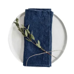 Linen Tales Set of 2 Navy Linen Napkins Discount