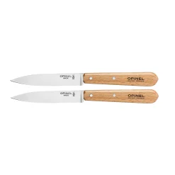 Opinel Set of 2 No 112 Beechwood Handle Paring Knives, 10cm Clearance