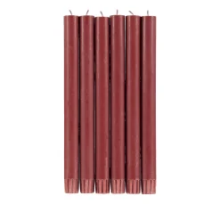 British Colour Standard Set of 6 Red Dinner Candles