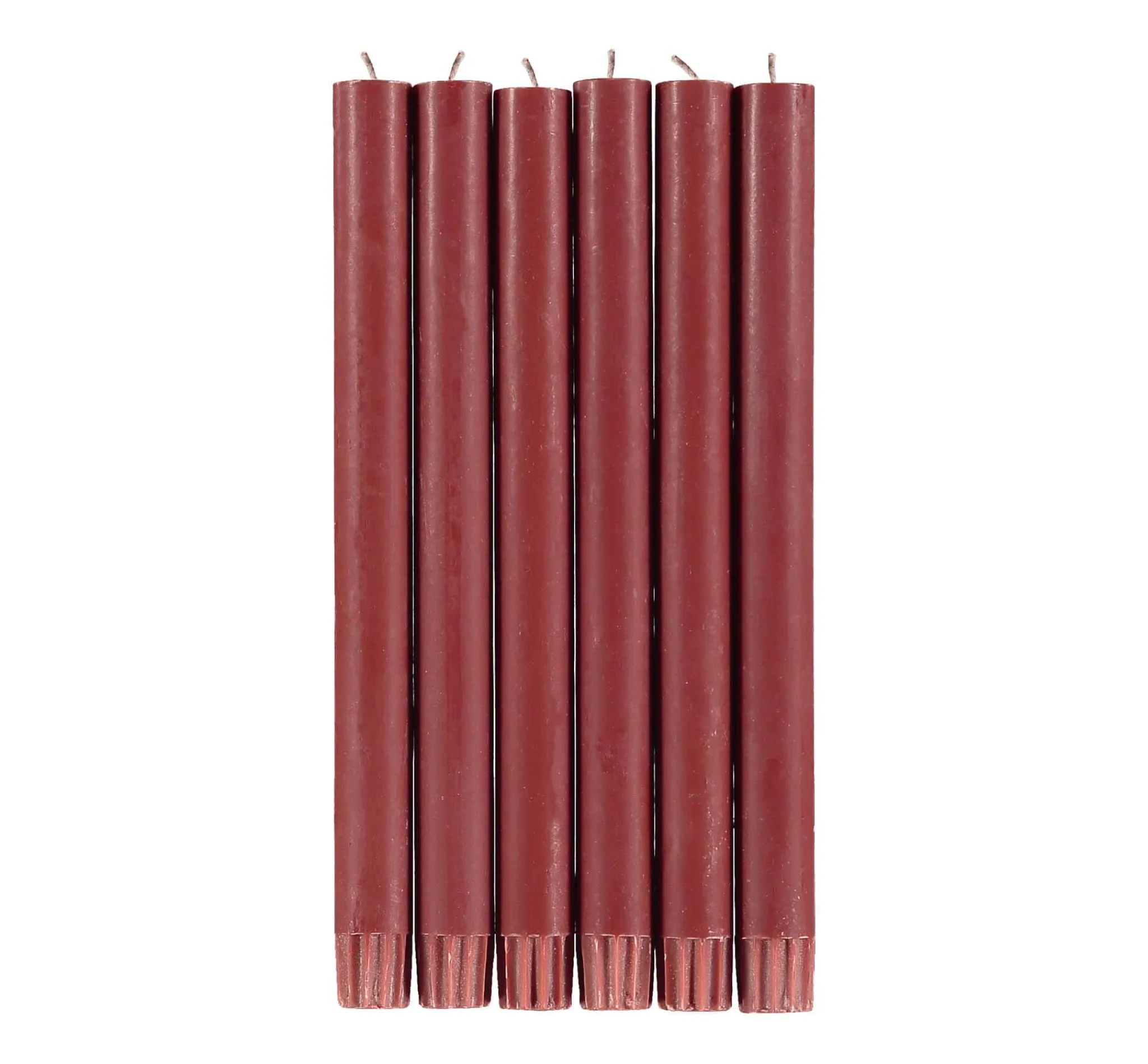 British Colour Standard Set of 6 Red Dinner Candles